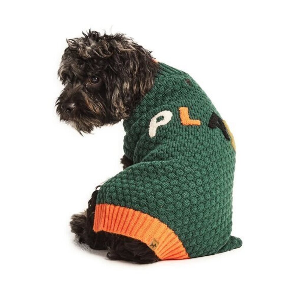 Colorful Dog Sweater NWT Hotel Doggy PLAY Honeycomb Green Size Medium 13"-15"